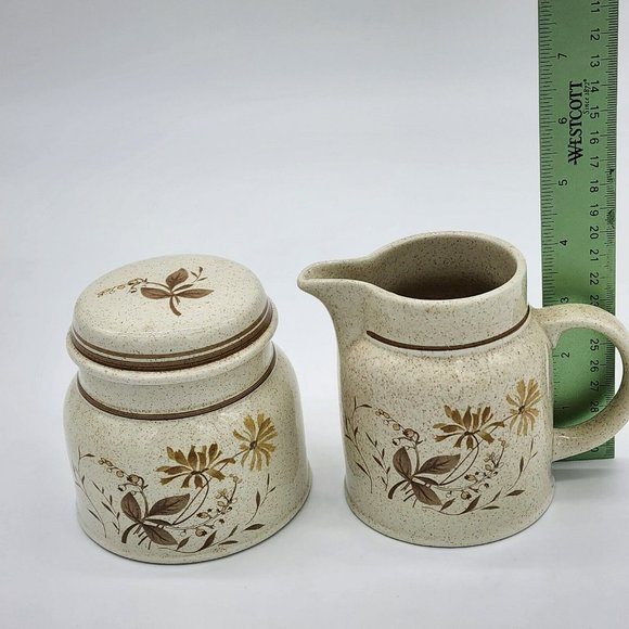 Vintage Royal Doulton Sandsprite Creamer Pitcher and Lidded Sugar Bowl - Picture 7 of 7
